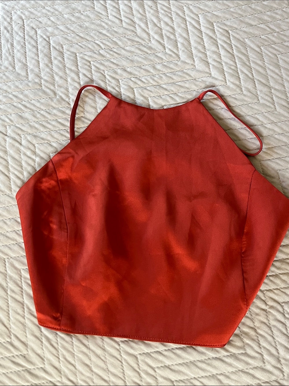 Dynamite Burnt Rust Orange Satin Halter Camisole